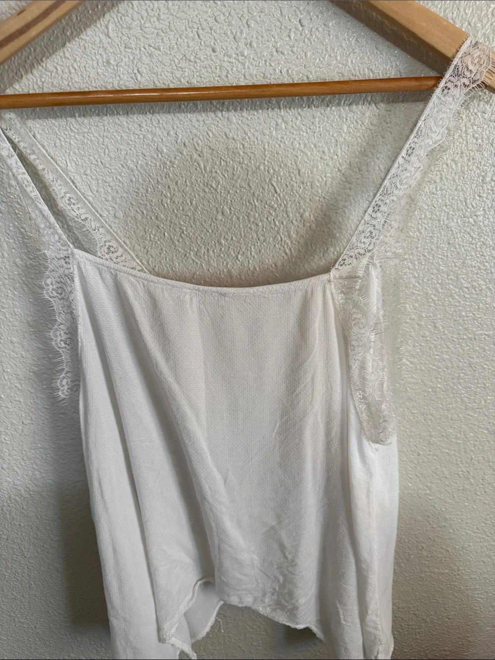 Free People White Lace-Trim Camisole